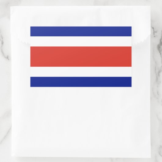 Sticker Rectangulaire Collier rectangle avec Drapeau du Costa Rica (Sac)