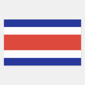 Sticker Rectangulaire Collier rectangle avec Drapeau du Costa Rica (Devant)
