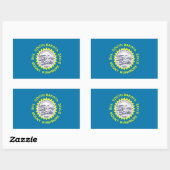 Sticker Rectangulaire Collier rectangle avec Drapeau du Dakota du Sud (Feuille)