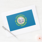 Sticker Rectangulaire Collier rectangle avec Drapeau du Dakota du Sud (Enveloppe)