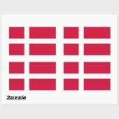 Sticker Rectangulaire Collier rectangle avec drapeau du Danemark (Feuille)