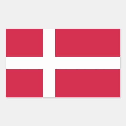 Sticker Rectangulaire Collier rectangle avec drapeau du Danemark (Devant)