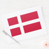 Sticker Rectangulaire Collier rectangle avec drapeau du Danemark (Enveloppe)