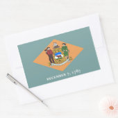 Sticker Rectangulaire Collier rectangle avec Drapeau du Delaware, États- (Enveloppe)