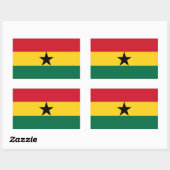 Sticker Rectangulaire Collier rectangle avec Drapeau du Ghana (Feuille)
