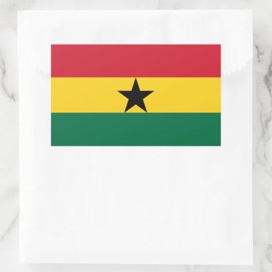 Sticker Rectangulaire Collier rectangle avec Drapeau du Ghana (Sac)