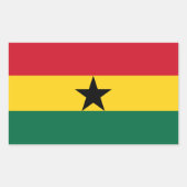 Sticker Rectangulaire Collier rectangle avec Drapeau du Ghana (Devant)