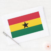 Sticker Rectangulaire Collier rectangle avec Drapeau du Ghana (Enveloppe)
