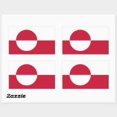 Sticker Rectangulaire Collier rectangle avec drapeau du Groenland (Feuille)