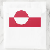 Sticker Rectangulaire Collier rectangle avec drapeau du Groenland (Sac)