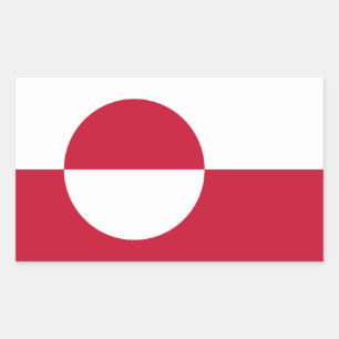 Sticker Rectangulaire Collier rectangle avec drapeau du Groenland