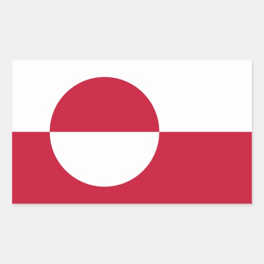 Sticker Rectangulaire Collier rectangle avec drapeau du Groenland (Devant)