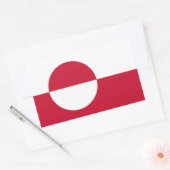 Sticker Rectangulaire Collier rectangle avec drapeau du Groenland (Enveloppe)