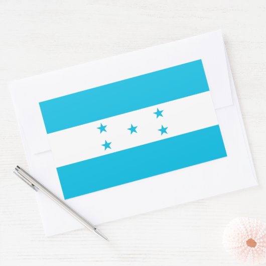 Sticker Rectangulaire Collier rectangle avec Drapeau du Honduras (Enveloppe)