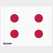 Sticker Rectangulaire Collier rectangle avec drapeau du Japon (Feuille)