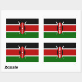 Sticker Rectangulaire Collier rectangle avec drapeau du Kenya (Feuille)
