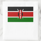 Sticker Rectangulaire Collier rectangle avec drapeau du Kenya (Sac)