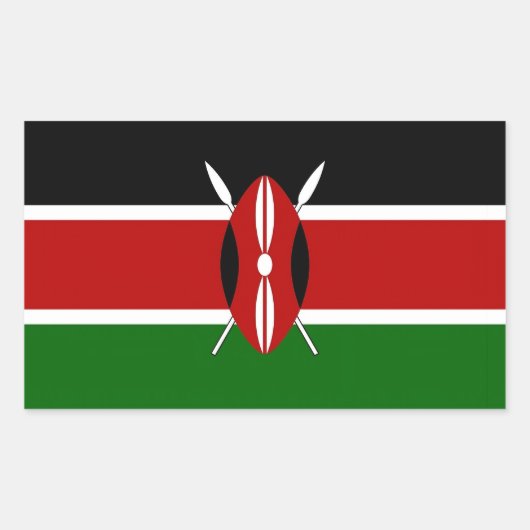 Sticker Rectangulaire Collier rectangle avec drapeau du Kenya (Devant)