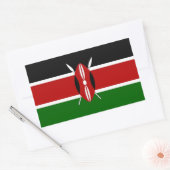 Sticker Rectangulaire Collier rectangle avec drapeau du Kenya (Enveloppe)