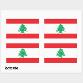 Sticker Rectangulaire Collier rectangle avec drapeau du Liban (Feuille)