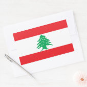 Sticker Rectangulaire Collier rectangle avec drapeau du Liban (Enveloppe)