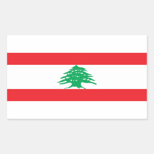 Sticker Rectangulaire Collier rectangle avec drapeau du Liban