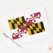 Sticker Rectangulaire Collier rectangle avec Drapeau du Maryland, États- (Enveloppe)