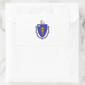 Sticker Rectangulaire Collier rectangle avec Drapeau du Massachusetts (Sac)