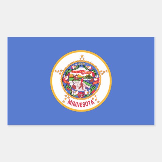 Sticker Rectangulaire Collier rectangle avec Drapeau du Minnesota, U.S.A (Devant)