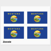 Sticker Rectangulaire Collier rectangle avec Drapeau du Montana, U.S.A. (Feuille)