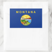 Sticker Rectangulaire Collier rectangle avec Drapeau du Montana, U.S.A. (Sac)