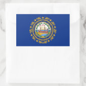Sticker Rectangulaire Collier rectangle avec Drapeau du New Hampshire (Sac)