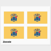 Sticker Rectangulaire Collier rectangle avec Drapeau du New Jersey, État (Feuille)