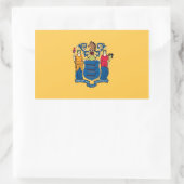 Sticker Rectangulaire Collier rectangle avec Drapeau du New Jersey, État (Sac)