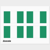 Sticker Rectangulaire Collier rectangle avec Drapeau du Nigeria (Feuille)