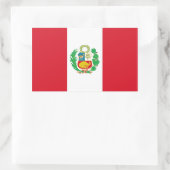 Sticker Rectangulaire Collier rectangle avec drapeau du Pérou (Sac)