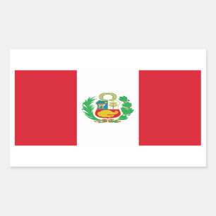 Sticker Rectangulaire Collier rectangle avec drapeau du Pérou