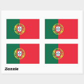 Sticker Rectangulaire Collier rectangle avec Drapeau du Portugal (Feuille)
