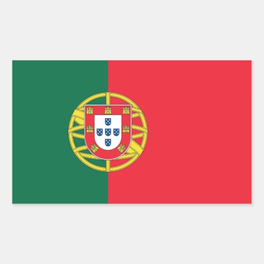 Sticker Rectangulaire Collier rectangle avec Drapeau du Portugal (Devant)