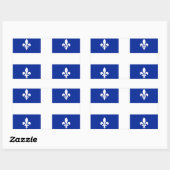 Sticker Rectangulaire Collier rectangle avec Drapeau du Québec, Canada (Feuille)