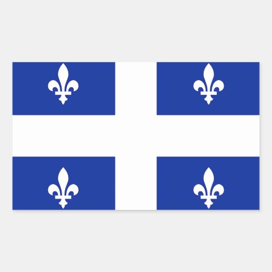 Sticker Rectangulaire Collier rectangle avec Drapeau du Québec, Canada (Devant)