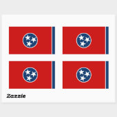 Sticker Rectangulaire Collier rectangle avec Drapeau du Tennessee (Feuille)