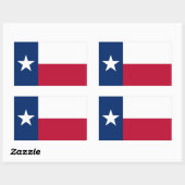 Sticker Rectangulaire Collier rectangle avec Drapeau du Texas (Feuille)