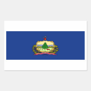Sticker Rectangulaire Collier rectangle avec Drapeau du Vermont