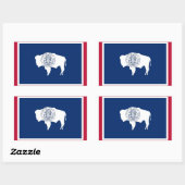 Sticker Rectangulaire Collier rectangle avec Drapeau du Wyoming (Feuille)