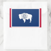 Sticker Rectangulaire Collier rectangle avec Drapeau du Wyoming (Sac)