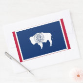 Sticker Rectangulaire Collier rectangle avec Drapeau du Wyoming (Enveloppe)