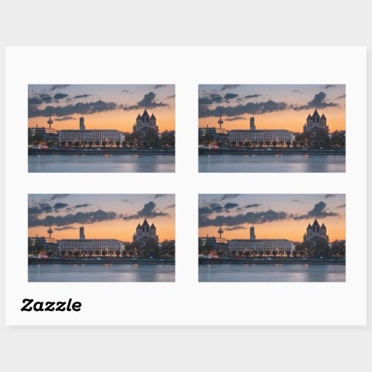 Sticker Rectangulaire Cologne Allemagne (Feuille)
