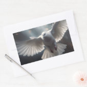 Sticker Rectangulaire Colombe de la paix blanche volant (Enveloppe)