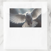 Sticker Rectangulaire Colombe de Paix Blanche Volante (Sac)